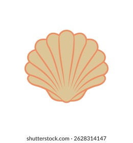 Vieiras marinhas ícone de vetor colorido. Para qualquer promoção de ação de plataforma e maquete de publicidade. Sinal de símbolo isolado usado para: celular, aplicativo, design, web, dev, ui, ux, gui. EPS 10. Para o seu projeto. 