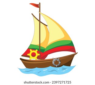 Escena marítima en velero