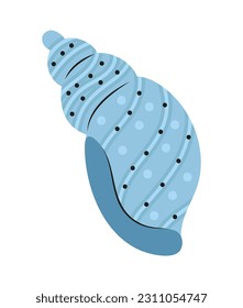 Seeschlitten, Haufen Seeschnecke Vektor.Farbige Muschel, Ozeanconch, Kummer oder Seemuschel. 