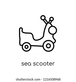 sea scooter icon. Trendy modern flat linear vector sea scooter icon on white background from thin line Summer collection, outline vector illustration