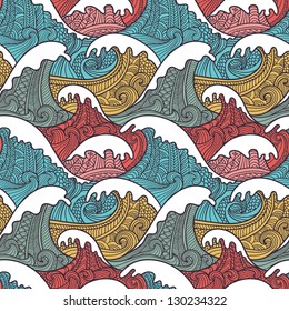 Sea seamless pattern