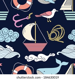 Sea seamless pattern 