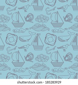 Sea seamless pattern 