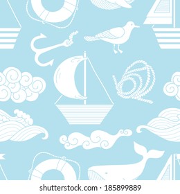 Sea seamless pattern 