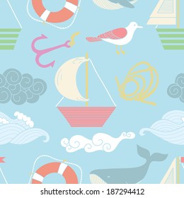 Sea seamless pattern 