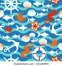 Sea seamless pattern.