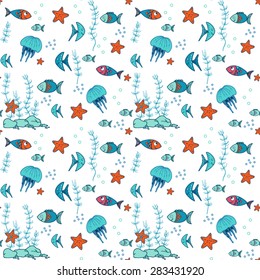 Sea seamless pattern.