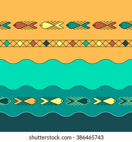 Sea seamless pattern