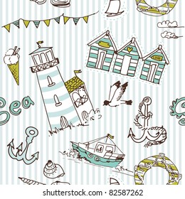 Sea seamless pattern
