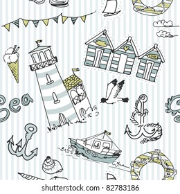 Sea seamless pattern