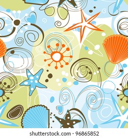 Sea seamless pattern