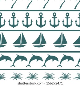 Sea seamless pattern background vector ilustration