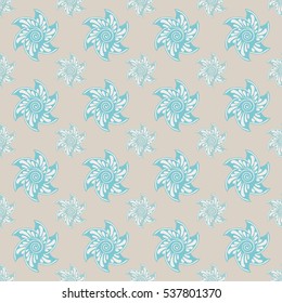 Sea seamless pattern blue background. Vector illustration Abstract sea hand drawn.