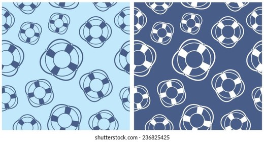 sea seamless pattern with buoy