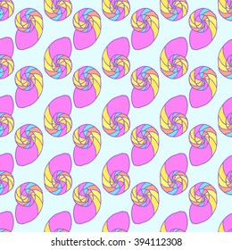 Sea seamless pattern. Hand drawn sea background.