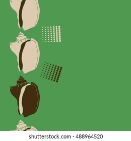 Sea seamless pattern, shells, halftone .