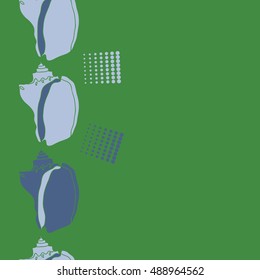 Sea seamless pattern, shells, halftone .