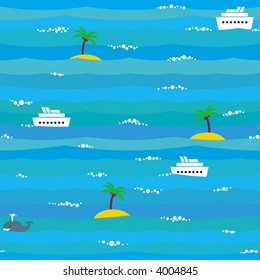 Sea. Seamless vector wallpaper