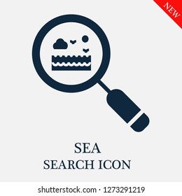 Sea search icon. Editable Sea search icon for web or mobile.
