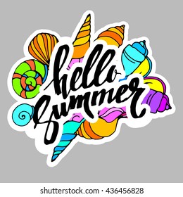 sea seashell tropical summer beach travel design shell vector