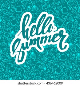 sea seashell tropical summer beach travel design shell vector