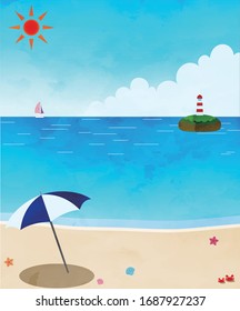 The sea seen from the beach