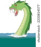 Sea Serpent Monster Vector Illustration