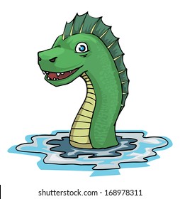 Sea serpent, vector illustration