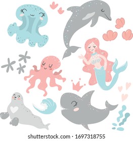 Arte vectorial hermoso en el mar