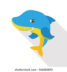 sea shark flat icon