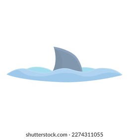 Vector de dibujos animados de tiburones marinos. Señal de peligro. Zona de precaución