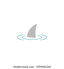 sea, shark icon in color icon, isolated on white background 