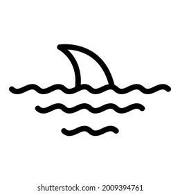 Sea shark icon outline vector. Bite fin wave. Under water ocean shark