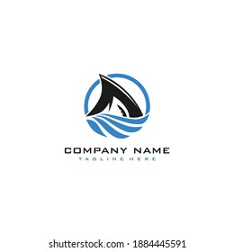 sea shark logo vector template.