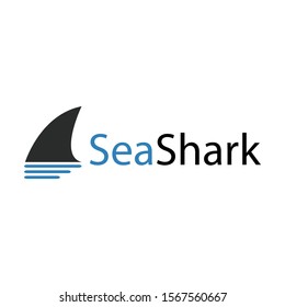Sea shark simple logo design