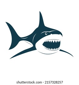 Sea shark vector black set icon. Vector illustration sea fish of shark on white background .Isolated black icon ocean
