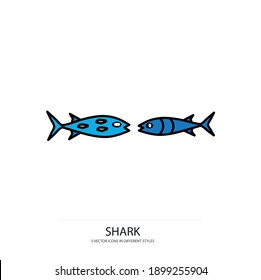 sea shark vector type icon 