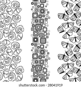Cubierta marina, mariposa y bordes geométricos, sin soldadura por vertical