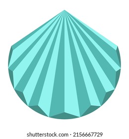 Sea shell close-up on a white background. Vector illustration, Blue Shell