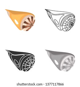 Sea shell color flat, line, simple and monochrome icons set. Vector concept