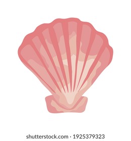 sea shell color pink isolated icon vector illustration design