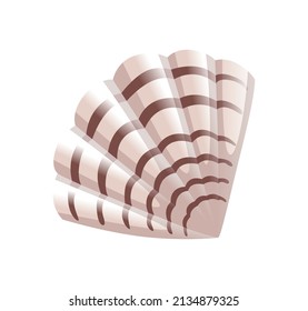 Sea shell. Colorful tropical shell underwater icon. Cartoon marine life. Seashell summer symbol concept