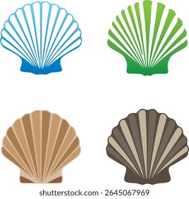 Sea Shell Colorful Vector Illustration Design Collection