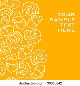Sea shell design with copy space, seamless by vertical