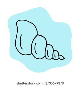 Sea shell doodle line hand drawn vector illustration
