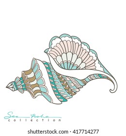 Sea shell. Element from Sea boho collection. Vector illustration.