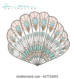 Sea shell. Element from Sea boho collection. Vector illustration.