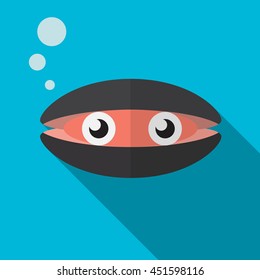 Sea shell flat icon illustration isolated vector sign symbol