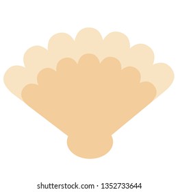 sea shell flat illustration on white