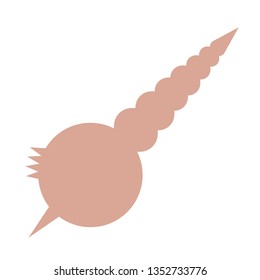 sea shell flat illustration on white